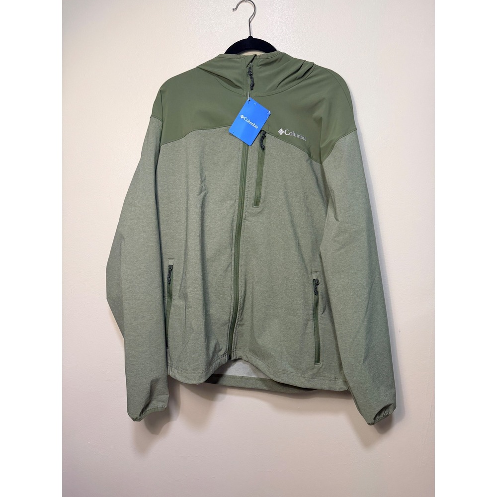 NWT Columbia Jacket Mens XL Miller Peak Softshell Sage Green Full Zip Outdoor